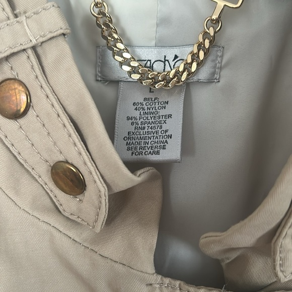 Women's Tan Belted Jacket Cache brand size large - Picture 5 of 7